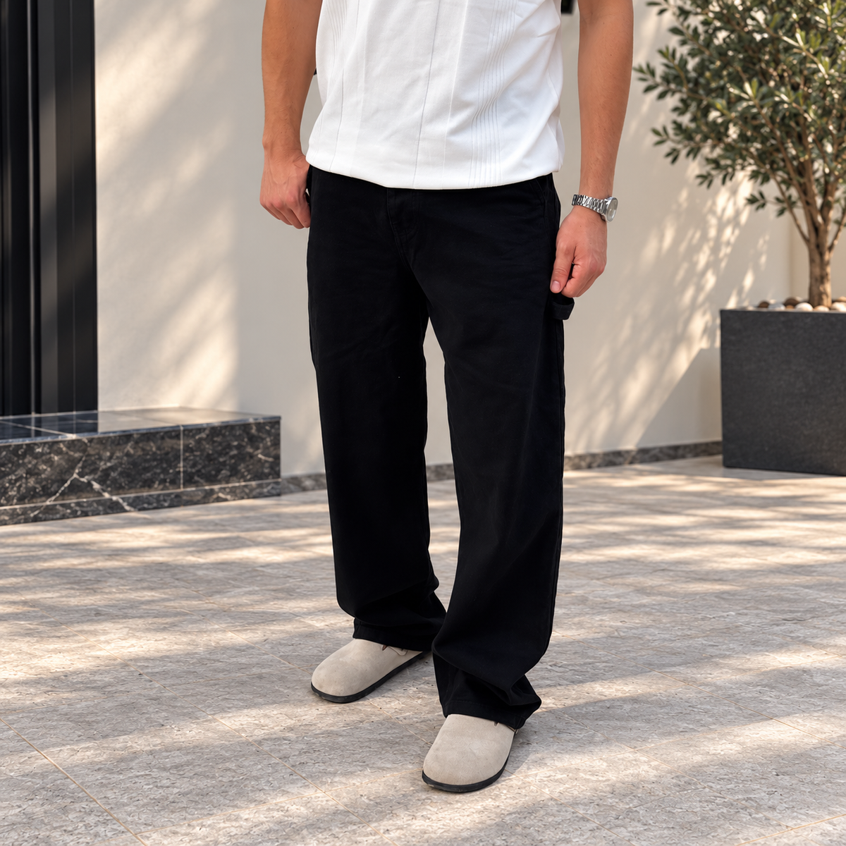 Jean baggy à poche marteau